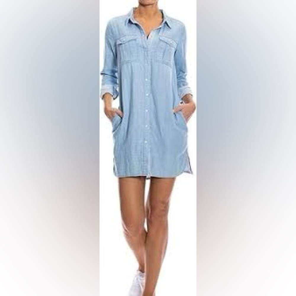 290 - Oat NWT New York Light Blue Midi Dress w/ Pockets Size Medium